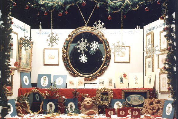 Vetrina di La Gioconda cornici durante le festivit� natalizie 1999