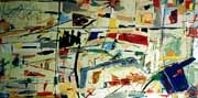 Trama e ordito sommersi da campi di colore - tecnica mista - 60x120cm - 2000